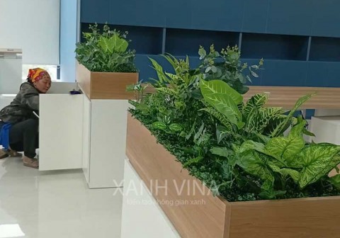 Thi công bồn cây giả cho công ty cổ phần 3D tại 18 Phạm Hùng
